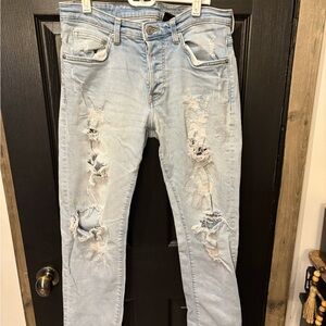 Light Blue Distressed Jeans
